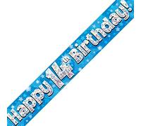 Oaktree Ltd Banner per 14° Compleanno, Lamina, Blu, 270 x 12 x 0.1 cm
