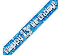 Oaktree Ltd Happy 13TH Birthday Banner, Foil, Blu, 270 x 12 x 0.1 cm