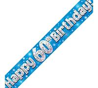 Oaktree Ltd Happy 60TH Birthday Banner, Foil, Blu, 270 x 12 x 0.1 cm
