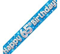 Oaktree Ltd Happy 65TH Birthday Banner, Foil, Blu, 270 x 12 x 0.1 cm