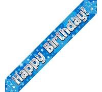 Oaktree Ltd Happy Birthday Banner, Foil, Blu, 270 x 12 x 0.1 cm