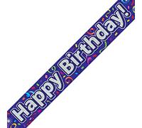 Oaktree Ltd Happy Birthday Banner, Foil, Navy, 270 x 12 x 0.1 cm