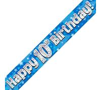 Oaktree Ltd Striscione Happy 10th Birthday, Lamina, Blu, 270 x 12 x 0.1 cm