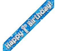Oaktree Ltd Striscione Happy 1st Birthday, Lamina, Blu, 270 x 12 x 0.1 cm