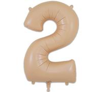 Oaktree UK Palloncino in lamina con numero 2, 86,4 cm, colore: nudo opaco
