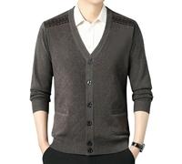 OAKVERVE Autunno Inverno Spessa Calda Casual Maglia Tinta Unita Lana Cardigan, Ak33 come Mostra, M
