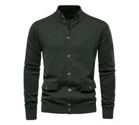 OAKVERVE Cardigan da uomo europeo americano autunno inverno business casual tinta unita, EN8, XS