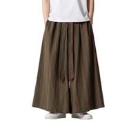 OAKVERVE Pantaloni da uomo in cotone cinese a righe extra larghe, EN8, L