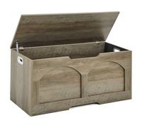 oakvivo Panca portaoggetti, baule portaoggetti da 100 cm, con apertura a forma di U, cerniera di supporto per sollevamento di sicurezza, supporta 150 kg, 100 x 39,9 x 46,5 cm, panca portaoggetti per
