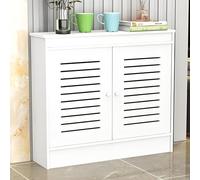OAKVYNE Copritermosifone Bianco Con 2 Ante, Copri Termosifone Moderno, Copritermosifone Legno, Mobiletto Per Riscaldamento Del Soggiorno, Copritermosifone Decorativo.(50 * 70 * 20cm)