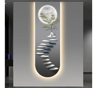 OAKVYNE Decorazione 3d Da Parete Con Luci A Led - Dipinto Decorativo Per Corridoio Con Alimentazione A Presa, Scultura Da Parete A Led Per Ingresso, Soggiorno E Camera(B)