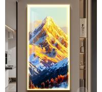 OAKVYNE Decorazione Murale 3D Con Luci A Led - Dipinto Decorazione Murale Artistica 3D, Scultura Da Parete A Led Illuminata Per Interni, Alimentazione A Presa(A,50 * 100cm/19.68 * 39in)