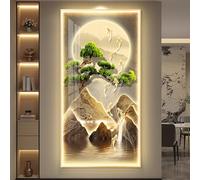OAKVYNE Decorazione Murale 3D Con Luci A Led - Scultura Da Parete A Led Paesaggio Con Alimentazione A Presa, Per Soggiorno, Camera Da Letto E Ingresso(F,50 * 100cm/19.68 * 39.37in)