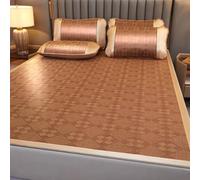 OAKVYNE Materasso Di Raffreddamento Naturale In Bambù, Estive Stuoia Bambù Rattan, Stuoie Per Dormire Estive Pieghevole E Traspirante, Tappetino In Rattan Biancheria(A,200 cm x 220 cm/78.7x86.6 in)