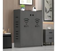 OAKVYNE Mobiletto Portaoggetti Nascosto Per Router WiFi, Armadio Router, Mobiletto Portaoggetti Indipendente Da Pavimento, Scaffale A Due Piani Per Casa E Ufficio(Gray-2,50 * 60 * 25cm)