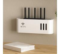 OAKVYNE Nascondiglio Per Router WiFi, Scatola Portaoggetti Da Parete Per Router, Scatola Portaoggetti Da Parete Per Router WiFi, Mensola Porta Modem Wifi Da Parete(White)