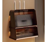 OAKVYNE Scatola Router Wifi Da Parete, Armadio Router, Modem Router WiFi, Scatole Portaoggetti Per Cavi Di Alimentazione E Cavi, Scatola Portaoggetti Per Router WiFi.(Brown+Coffee)