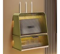 OAKVYNE Scatola Router Wifi Da Parete, Armadio Router, Modem Router WiFi, Scatole Portaoggetti Per Cavi Di Alimentazione E Cavi, Scatola Portaoggetti Per Router WiFi.(Transparent+Kouqing)