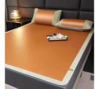 OAKVYNE Stuoie Per Dormire Estive Pieghevole E Traspirante, Stuoia Di Bambù Per Letto Matrimoniale, Tappetino Per Dormire In Bambù Per Il Raffreddamento Estivo(Brown,100 x 195 cm/39.4 x 76.8in)