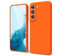 oakxco Custodia in Silicone per Samsung Galaxy S22, Sottile e Sottile, in Morbido Gel di Gomma TPU, Semplice e Protettiva,Opaco a Tinta Unita, Arancione Fluorescente