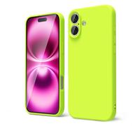 oakxco per iPhone 16 Plus Custodia per telefono in silicone liquido Neon Bright Tinta unita Sottile Morbida Gomma Gel TPU Opaco Semplice Cover pr