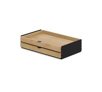 Oakywood - Grande Cassetto Modulare - Organizzatore per Scrivania in Legno Massiccio con Cassetti - per Riporre Documenti e Accessori - Ideale per l'Ufficio di Casa - Quercia Nera - Duello