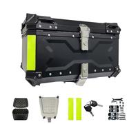 Oamger Top Case Universale per Moto, 65L Impermeabile, Anti-Caduta, Montaggio su Sgancio Rapido, Nero/Argento