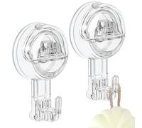 Oamwrae Ganci a Ventosa Super Resistenti 3 Kg, 2 Pezzi Ventose con Gancio, Senza Chiodi Porta Asciugamani Bagno Ventosa per Doccia, Bagno, Cucina, Finestra, Accappatoio