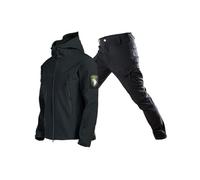 Oanviso 2 Pezzi Tuta Uomo Giacca Militare con Cappuccio e Pantaloni Sportive Completo Tute Caldo Outdoor Tattico Uniforme da Caccia Impermeabile per Autunno e Inverno