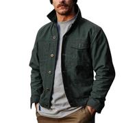 Oanviso Giacca Cargo da Uomo Retro Giacca Multi Tasca Vestibilità Comoda Giacca Camicia a Maniche Lunghe Cargo Detroit Giacca Primavera Autunno Taglio Regolare Giubbotto Camicia A Verde XS