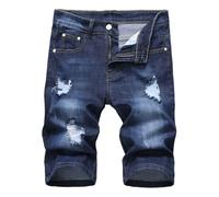 Oanviso Pantaloncini a Jeans da Uomo Bermuda Estivi Casual Denim Pantaloncini Cotone Elasticizzati Strappati Jeans Pantaloni Corti Shorts Bermuda Pantaloncini Sguardo Distrutto Slim Fit C 01 S