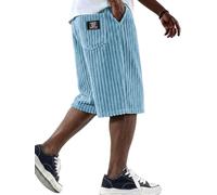 Oanviso Pantaloncini Uomo Shorts in Velluto a Coste Estivi Baggy Pantaloni Corti Bermuda Cargo Elasticizzati Dritti Casual Sport Short da Jogging