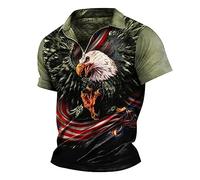 Oanviso Polo da Uomo Maglietta Stampa Retro T-Shirt Estate Polo Shirt Collo a Bottone Camicia a Maniche Corte Polos Tattica Militare Slim Fit Maglietta Golf Sportiva Traspirante Polos B 20 3XL
