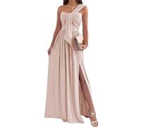 Oanviso Vestito da Cerimonia Donna Elegante Lungo Estivo con Payet da Sera Abito Swing Curvy Maxi Vestitino Cocktail Ballo Abiti Party Festa Vestiti Lunghi con Spacco