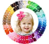 OAOLEER 50 fiocchi per capelli da 11,4 cm, con clip a coccodrillo, per ragazze, in grosgrain, fermagli per capelli, accessori per capelli, per il rientro a scuola, feste (11,4 cm, 1 pezzo (confezione