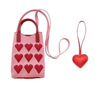 OAOSDH 1 Amo Una Borsa Per Telefoni Cellulari E 1 Ciondolo, Simpatica Borsa A Traversa, Borsa A Maglia Cartunari, Borsa Da Donna.