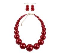 OAOSDH 1 Collana di Perline E 1 Paio di Orecchini, Semplici Gioielli retrò, Gioielli Perle Imitati, Accessori per Abbigliamento.