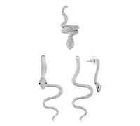 OAOSDH 1 Paio di Orecchini A Serpentina E 1 Pezzo di Anello Serpentino, Gioielli in Metallo di Moda, Gioielli di Animali Creativi, Gioielli A Serpentina