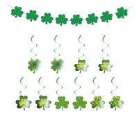 OAOSDH 10 Pezzi di Ciondolo A Spirale Trifoglio, 1 Pezzo di Bandiera Clover Pull, Irlanda Lucky, Sospeso di Basi, Decorazioni per La Giornata di San Patrizio.