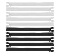 OAOSDH 10 Pezzi di Zip Invisibile, Semplice Colore Solido, Strumenti di Cucito Fai-da-Te, Riparatore di Abbigliamento, Catena di Apertura E Chiusura Multifunzione, Adatta per Il Cuscino, Zaino.