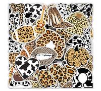OAOSDH 100 Adesivi con Stampa Leopardata da Cartoni Animati, Adesivi Creativi, Adesivi alla Moda E Personalizzata, Adesivi Impermeabili, Adesivi Decorativi.