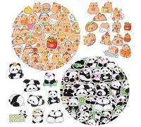 OAOSDH 100 Adesivi di Panda E 100 Adesivi da Capybar, Carri Adesivi da Cartone Animato, Adesivi per Bambini, Adesivi Decorativi.