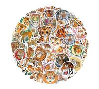 OAOSDH 100 Adesivi di Tigre, Adesivi per Animali, Adesivi Creativi, Adesivi Impermeabili, Bottiglie d'Acqua, Tazze per Bagagli, Quaderni.