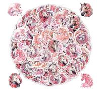 OAOSDH 100 Adesivi in Serie di Fiori E Cavalli, Adesivi Estetici, Adesivi Impermeabili, Adesivi per La personalità Creativa, Adesivi Decorativi.