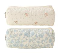 OAOSDH 2 Borse A Matita Di Cotone Floreale, Custodia Per Matita Floreale Per Studenti, Borsa Di Stoccaggio Multifunzione Da Viaggio Comoda, Materiali Scolastici.