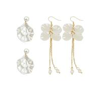 OAOSDH 2 Paia di Orecchini A Guscio di Perle, Orecchini di Design Creativo, Orecchini Elei, Orecchini Semplici retrò, Orecchini da Donna.