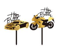 OAOSDH 2 Pezzi Cartelli di Auto E Moto, Decorazioni di Torte Creative, Forniture per Feste di Compleanno, Accessori per Torte.
