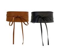 OAOSDH 2 Pezzi Cintura Larga Da Donna, Cintura In Pelle Pu, Cintura Semplice E Versatile, Cintura, Cintura Di Decorazione Di Abbigliamento.