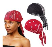 OAOSDH 2 Pezzi di Cappello da Turbante Stampato retrò, Elee Cappello Turbante della personalità, Accessori per Giocatori di Ruolo, Accessori per Il Costume da Festa.