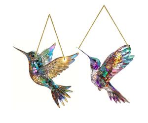 OAOSDH 2 Pezzi di Ciondoli per Uccelli Colorati, Pendenti per La Decorazione Domestica, Trappole per La Luce Creativa, Decorazioni da Giardino, Pendenti di Decorazione Acrilica.